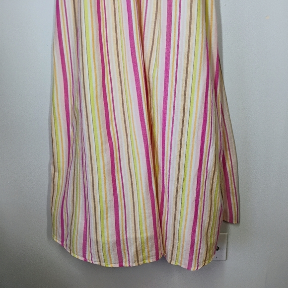 Old Navy Fit & Flare Striped Maxi Halter Dress Flowy Colorful Cotton Size XL - Picture 4 of 13